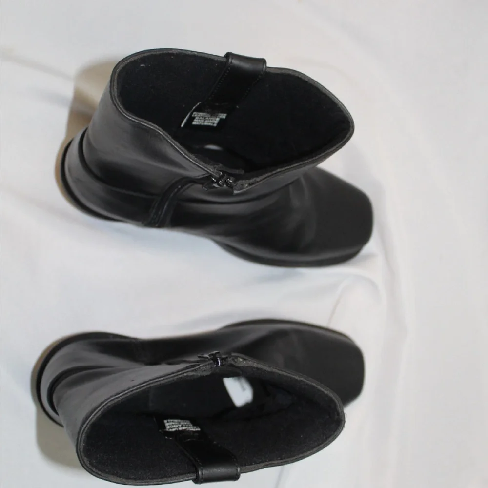 Dingo Rev Up Square Toe Motorcycle  Mens Black Casual Boots DI19090 - Picture 3 of 7
